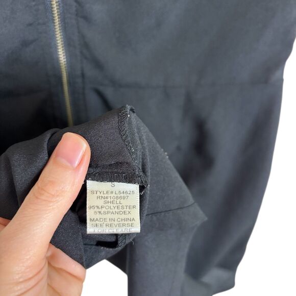 Sweet Rain Black Romper Zipper Pockets Women's Small Ruffle front - Picture 4 of 5